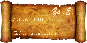 Zsilavi Edit névjegykártya
